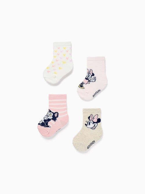 4 paires de chaussettes avec imprimés Minnie et Figaro - Kiabi