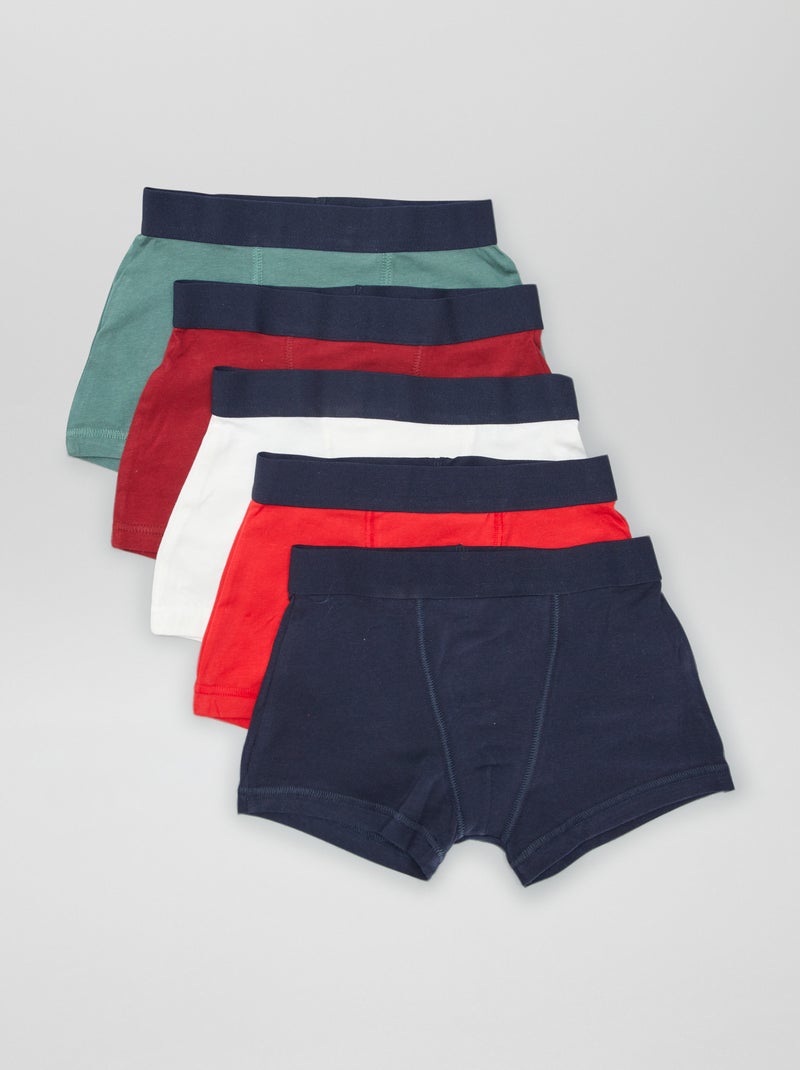 5 effen boxershorts GRIJS - Kiabi