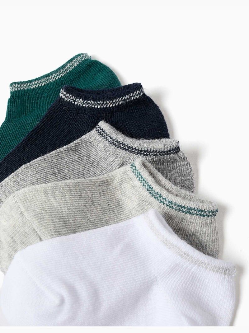 5 paar enkelsokken met gestreepte boord Multicolor - Kiabi