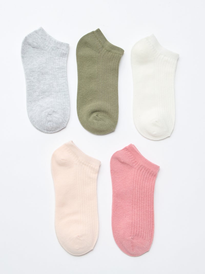 5 paar onzichtbare sokken Paars - Kiabi