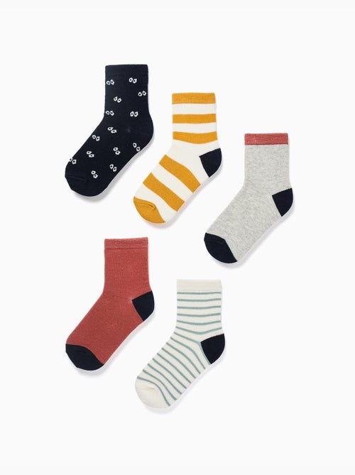 5 paires de chaussettes avec détails contrastés - Kiabi
