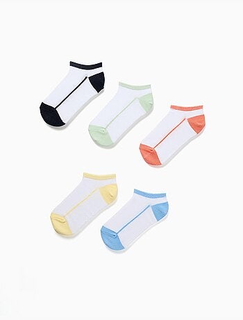 5 paires de socquettes avec détails contrastés
