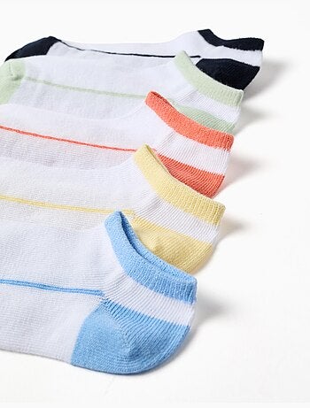 5 paires de socquettes avec détails contrastés