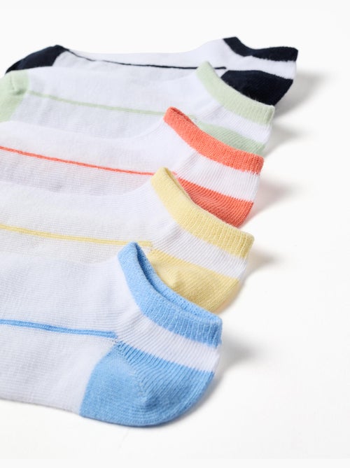 5 paires de socquettes avec détails contrastés - Kiabi