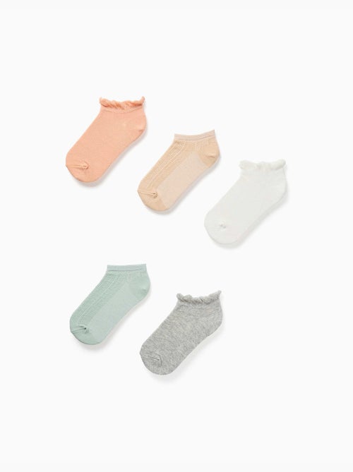 5 paires de socquettes avec volants/jacquard - Kiabi