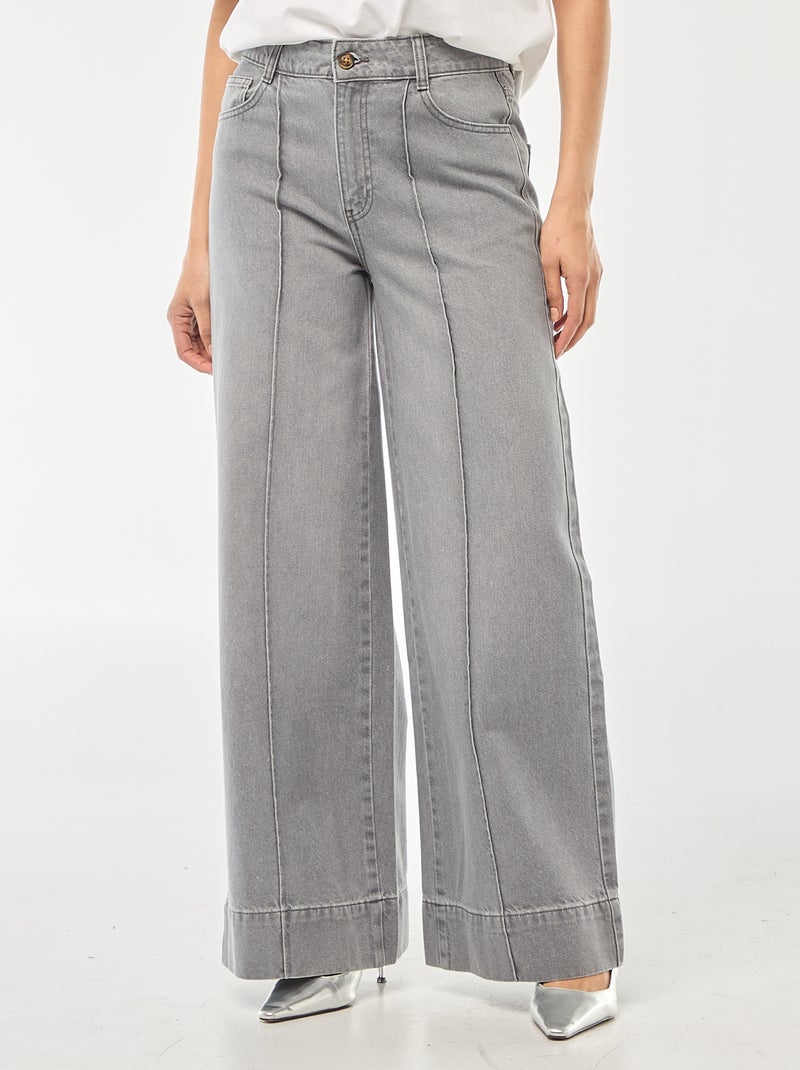 5-pocket-jeans met brede pijpen Grijs - Kiabi