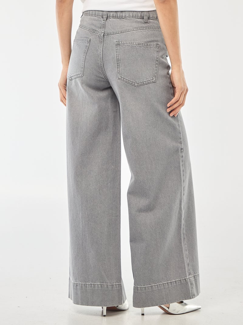 5-pocket-jeans met brede pijpen Grijs - Kiabi