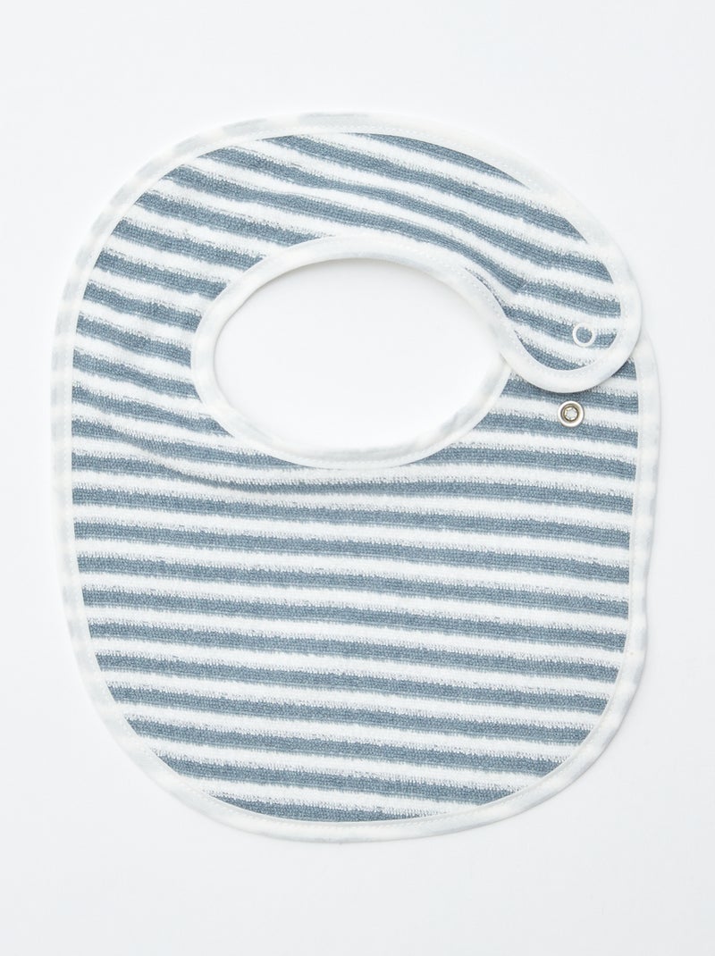5 slabbetjes met leuke prints en drukknoopsluiting BLAUW - Kiabi