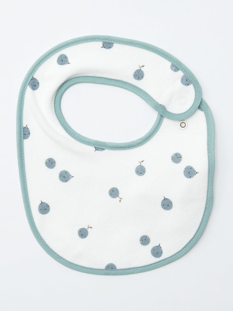 5 slabbetjes met leuke prints en drukknoopsluiting BLAUW - Kiabi