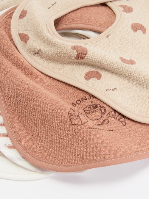 5 slabbetjes met leuke prints en drukknoopsluiting - Kiabi