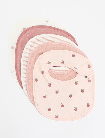 5 slabbetjes met leuke prints en drukknoopsluiting