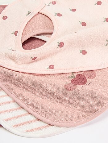 5 slabbetjes met leuke prints en drukknoopsluiting