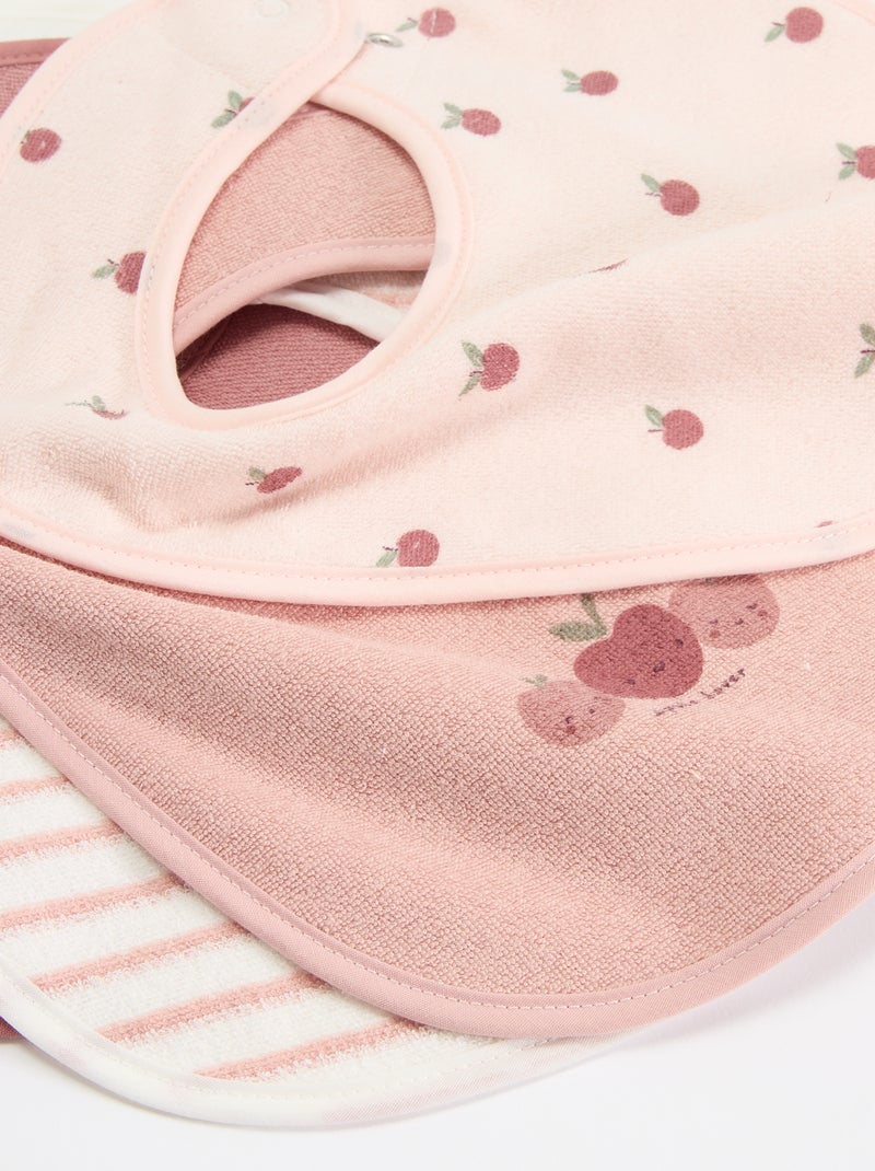 5 slabbetjes met leuke prints en drukknoopsluiting Rose - Kiabi