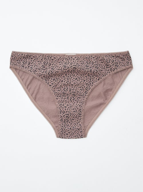 5 slips, effen en met print - Kiabi