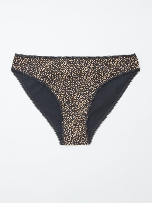 5 slips, effen en met print - Kiabi