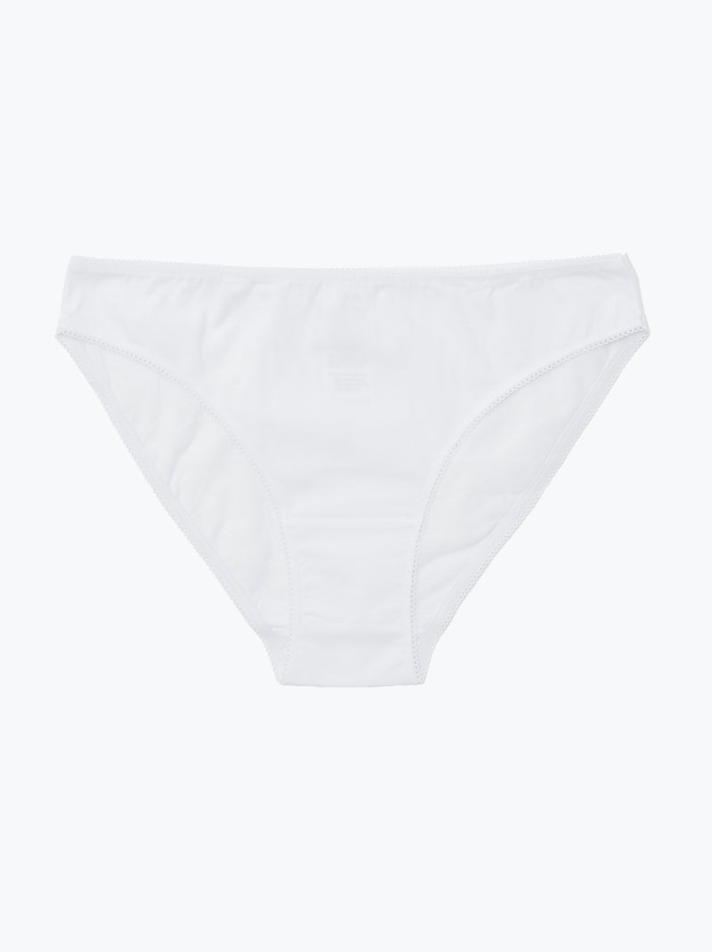 5 slips, effen en met print Wit - Kiabi