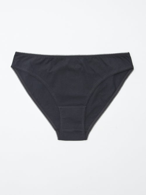 5 slips, effen en met print - Kiabi