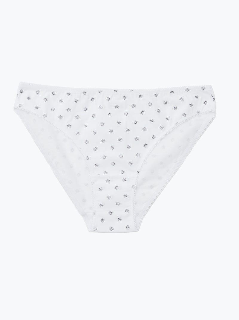 5 slips, effen en met print Wit - Kiabi