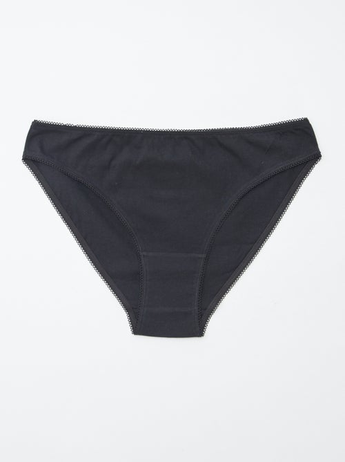 5 slips, effen en met print - Kiabi