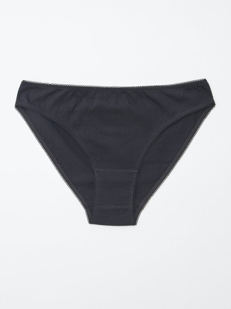 5 slips, effen en met print Wit - Kiabi
