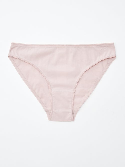 5 slips, effen en met print - Kiabi