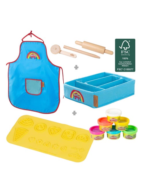 6 Boites de pâte à modeler + tablier + tapis et accessoires 'roba x Play-Doh' - Kiabi