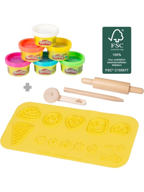 6 Boites de pâte à modeler + tapis 3D et accessoires 'roba x Play-Doh' - Kiabi