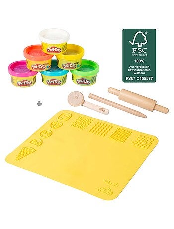 6 Boites de pâte à modeler + tapis et accessoires 'roba x Play-Doh'