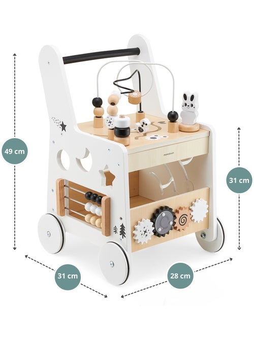 6-in-1 houten loopwagen met educatieve tafel - Kiabi 6-in-1 houten loopwagen met educatieve tafel - Kiabi