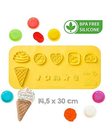 6 potjes boetseerklei + schort + speelmat en accessoires 'roba x Play-Doh'
