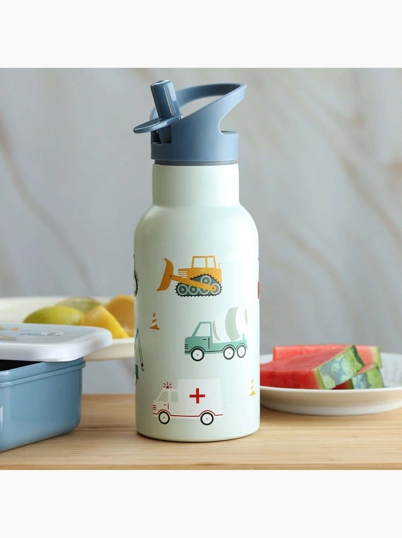 A little lovely company | gourde inox isotherme enfant 350 ml avec paille Gris - Kiabi