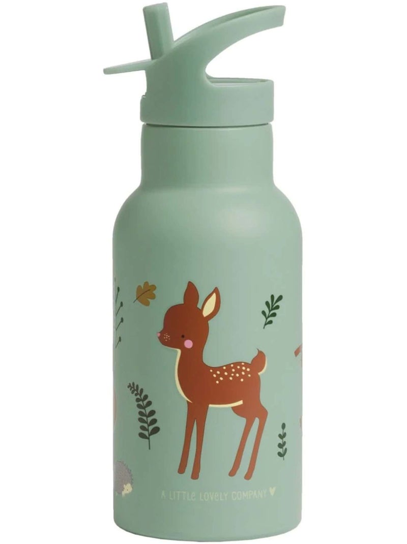 A little lovely company | gourde inox isotherme enfant 350 ml avec paille Vert d'eau - Kiabi