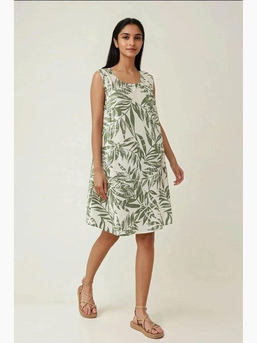 A-vormige mouwloze mini-jurk met bloemenmotief hiccup - Kiabi