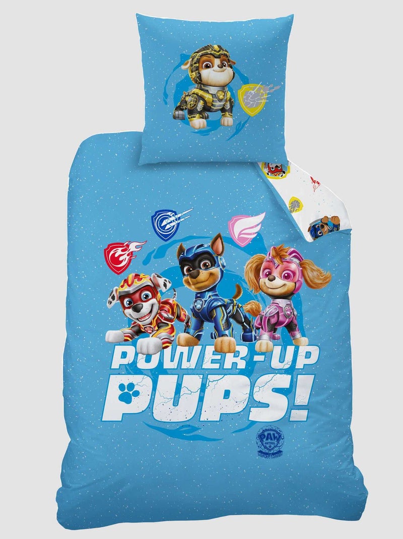 Aan beide zijden te gebruiken dekbedset met PAW Patrol-print BLAUW - Kiabi