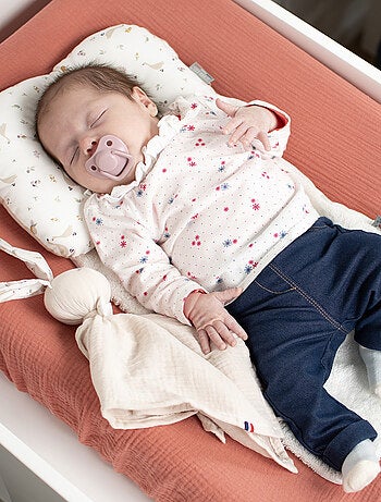 Aankleedkussenhoes voor baby van katoenen mousseline
