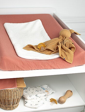 Aankleedkussenhoes voor baby van katoenen mousseline