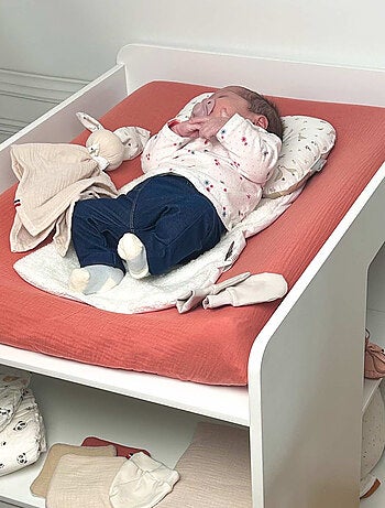 Aankleedkussenhoes voor baby van katoenen mousseline