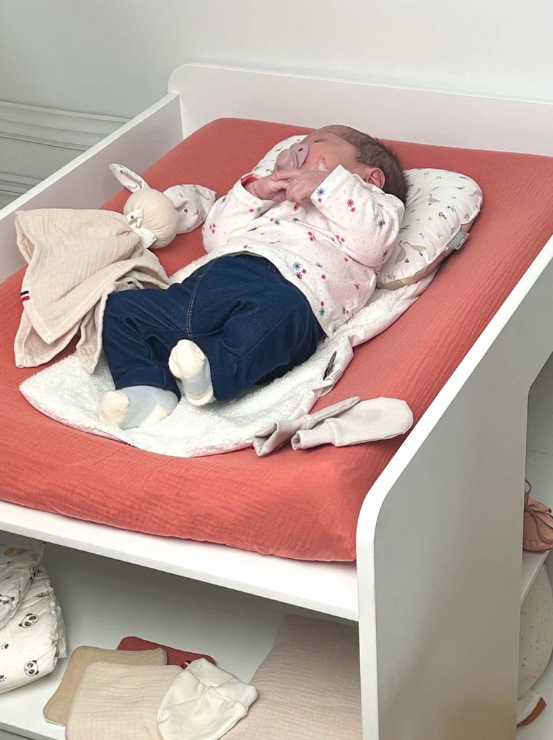 Aankleedkussenhoes voor baby van katoenen mousseline Bruin - Kiabi