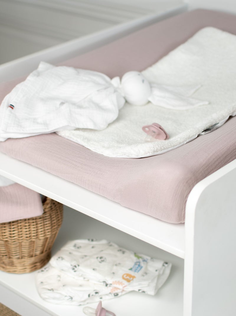 Aankleedkussenhoes voor baby van katoenen mousseline Roze - Kiabi