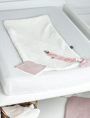 Aankleedkussenhoes voor baby van katoenen mousseline