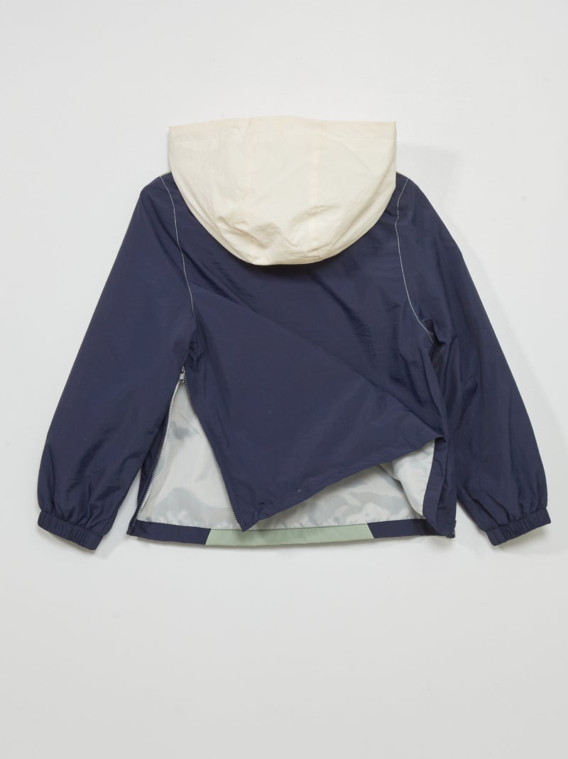 Aanpasbaar windjack met capuchon blauw - Kiabi