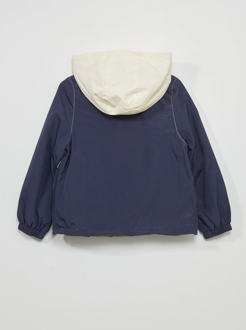 Aanpasbaar windjack met capuchon blauw - Kiabi