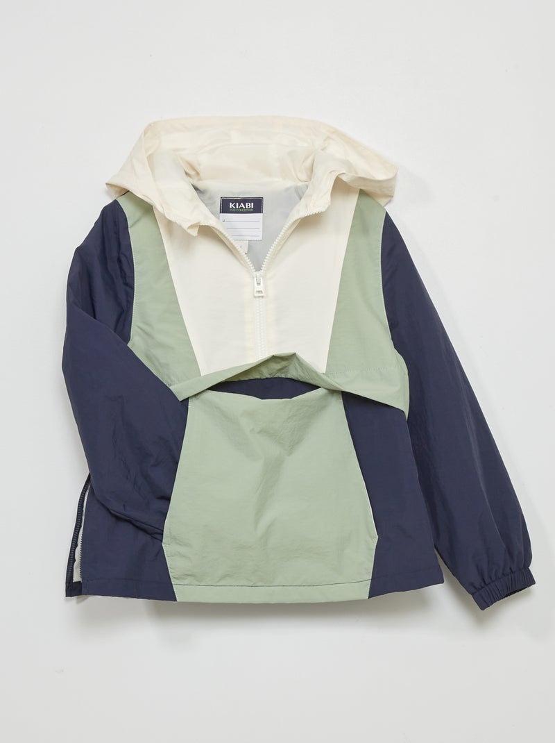 Aanpasbaar windjack met capuchon blauw - Kiabi