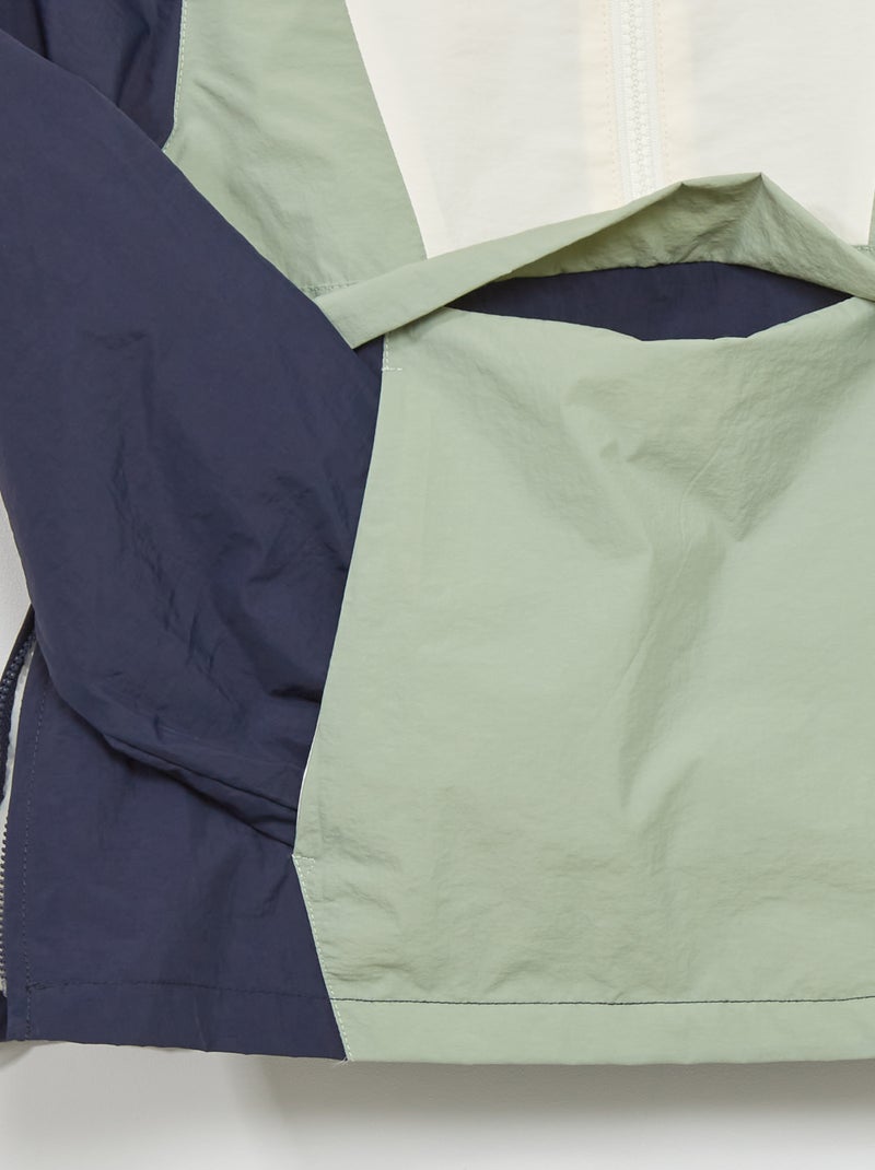 Aanpasbaar windjack met capuchon blauw - Kiabi