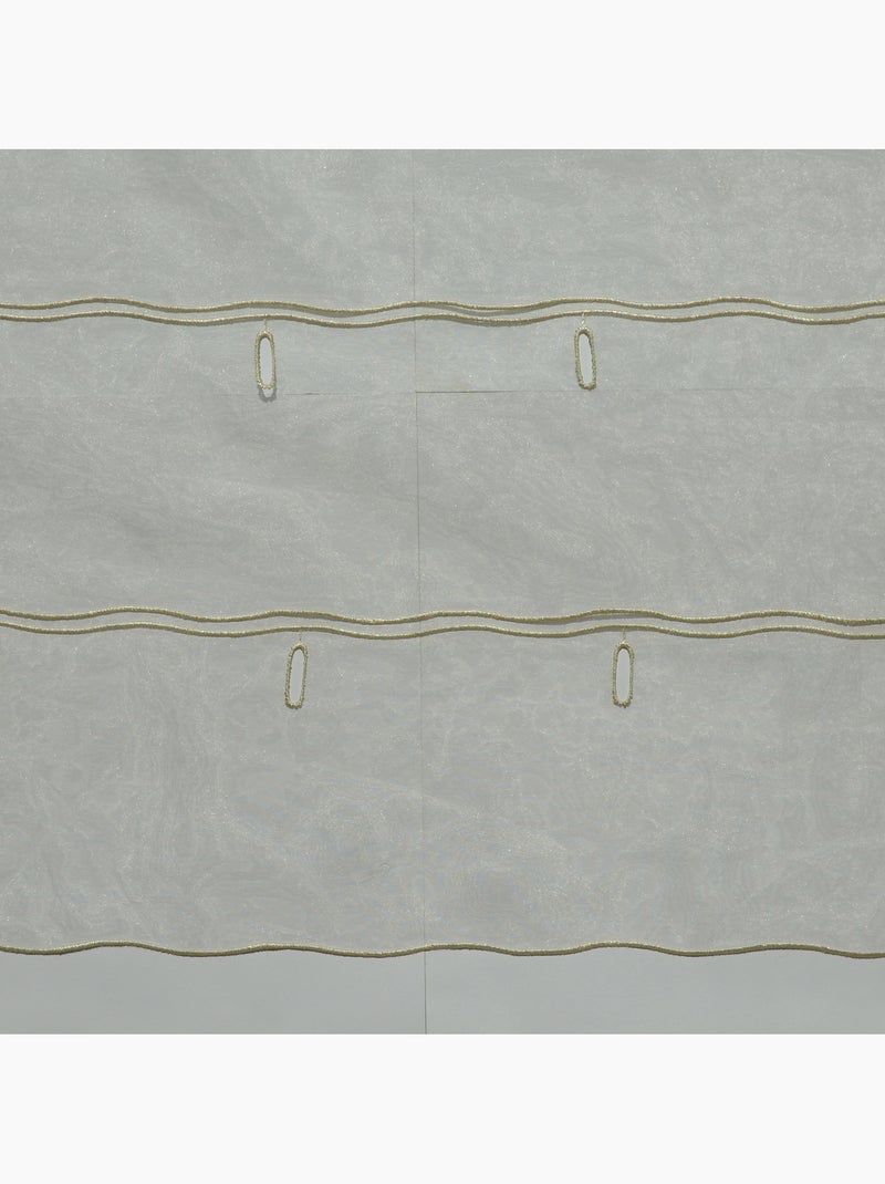 Aanpasbare effen organza met geborduurde knoopsgaten Beige - Kiabi