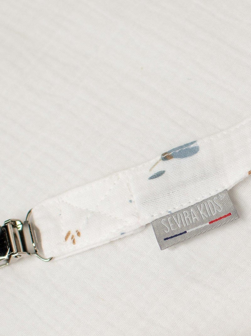 Aanpasbare speenclip van katoenen gaas, bleuet Blauw - Kiabi