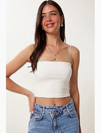 Aansluitend crop top met vierkante hals istanbul