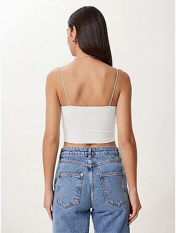 Aansluitend crop top met vierkante hals istanbul