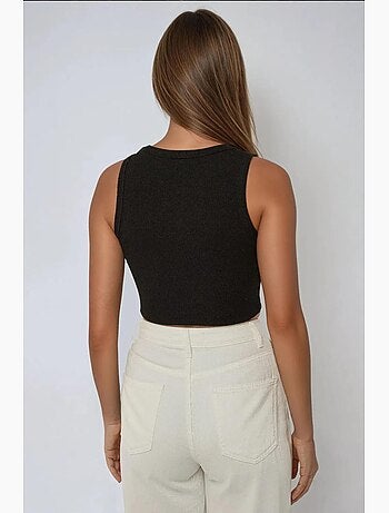 Aansluitend geribd crop top hiccup