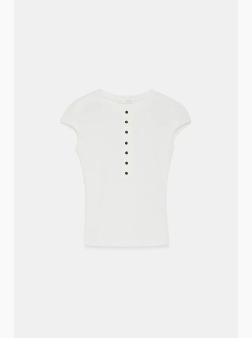Aansluitend katoenen jersey t-shirt met ronde hals dilvin - Kiabi